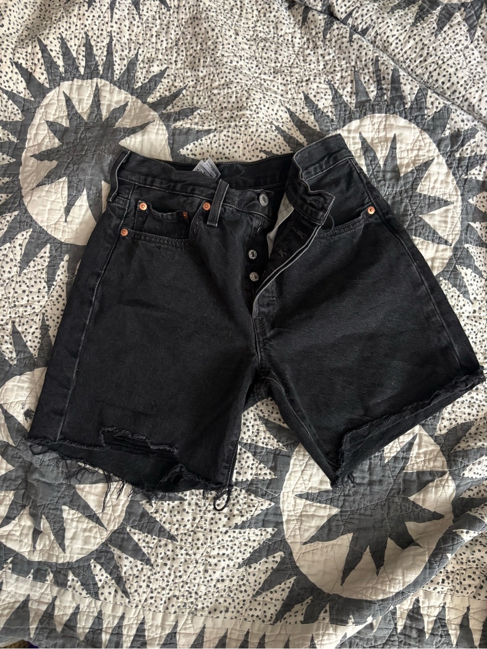Black Womens Levi Denim Cutoff Shorts